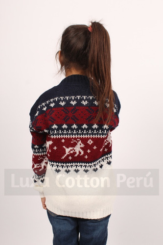 Imagen 4 de 5 de Chompas Navideñas De Lana Para Niños Y Adultos