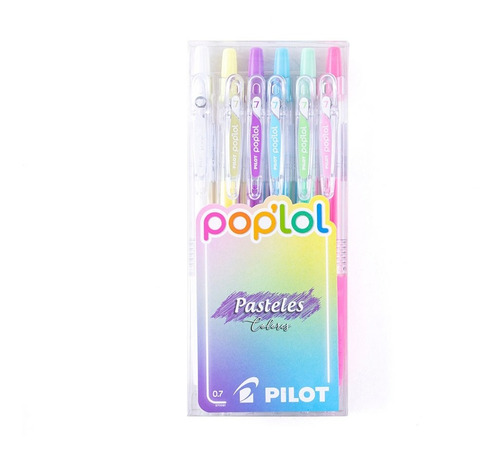 Set 6 Lápices Tinta Gel Pilot Pop Lol 0,7 Pasteles