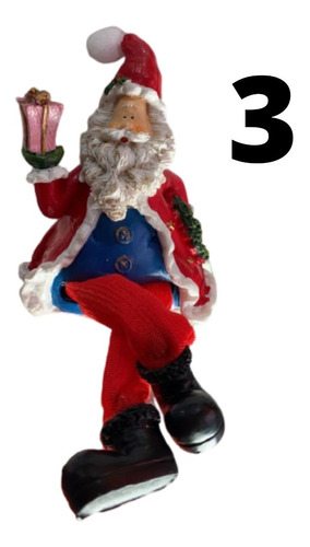 Imagem 6 de 10 de 4 Enfeite De Natal Papai Noel Feito Em Resina Para Decoração