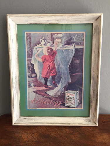 Anuncio Vintage Estilo Antiguo Kelloggs Año 1973 En Marco ! (Usado)