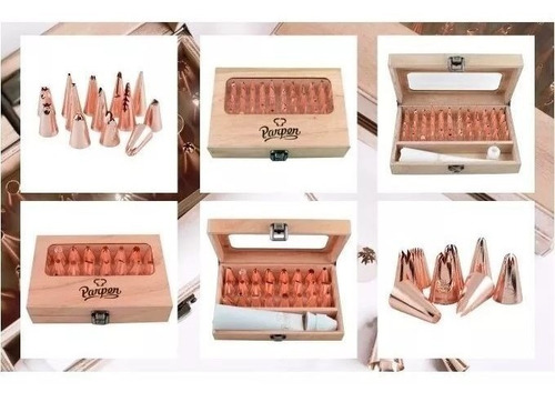 Imagen 4 de 8 de Caja Con 24 Boquillas Grandes Rose Gold Parpen