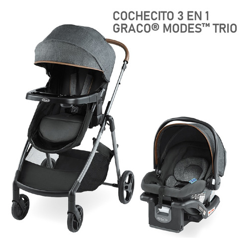 Cochecito Con Porta Bebé Travel System Modes Trio Color Negro Color del chasis Gris