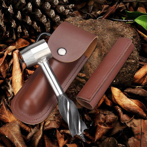 Y1m Barrena De Mano De Acero Taladro De Madera Manual Marrón