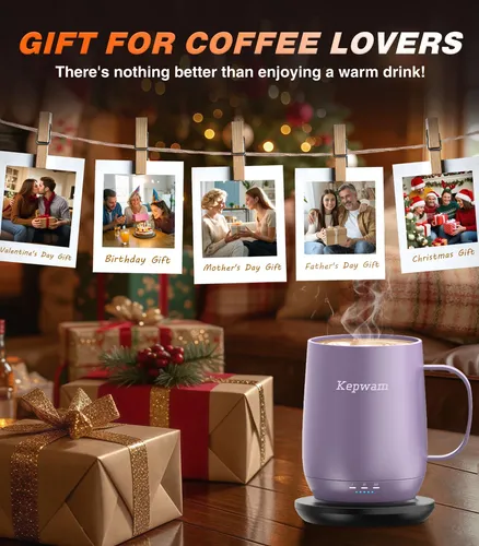 Taza De Café Autocalentable Kepwam 470 Ml Smart Temperature
