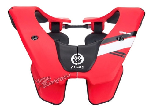 Protector Cervical Atlas Air Lite Cuello Motocross Karting Color Rojo Talle L