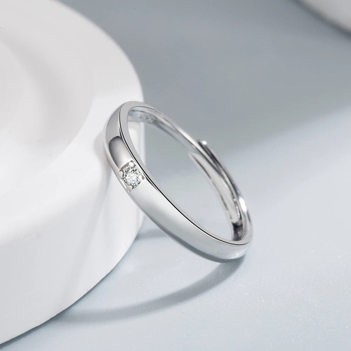 Anillos Plata 925 Corazón Ajustable Mujer Compromiso Pareja