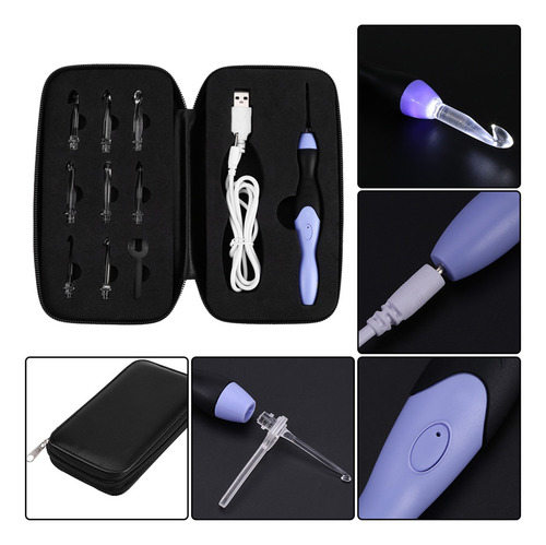 Kit De Ganchos Con Luz Led Para Tejer Al Crochet