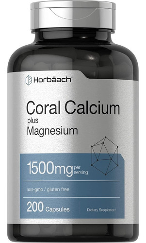 Calcio De Coral Plus Magnesio 1500 Mg Horbäach 200 Capsulas