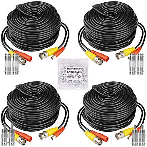 Hisvision 4 Pack 100ft Bnc Video Power Cable, Security Camer