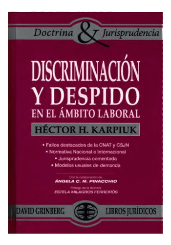 Discriminación Y Despido En El Ámbito Laboral - Karpiuk