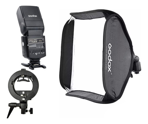Softbox Godox Caja Suavizadora 60x60 + Flash Godox Tt520ii