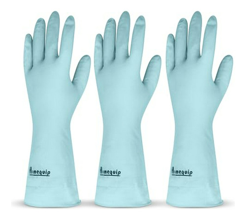 Guantes De Goma Reutilizables Homequip - 3 Pares, Para Limpi