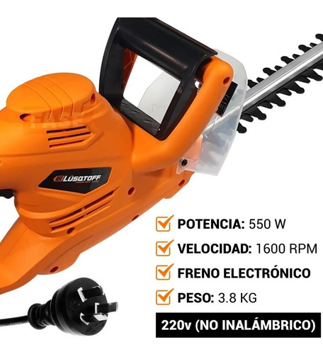 Cortadora Cerco Eléctrico Lusqtoff 550w 51cm Podadora Jardín