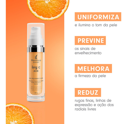 Mantecorp Gel Rejuvenescedor Facial Ivy C Aox 30g Todo Tipo De Pele Noite