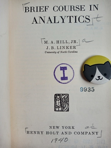 Libro Brief Course In Analytics Hill & Linker 116r6