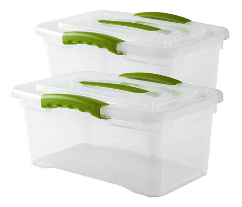 Pack Set 2 Cajas Organizadoras Organizador Plastico 6 Lts 