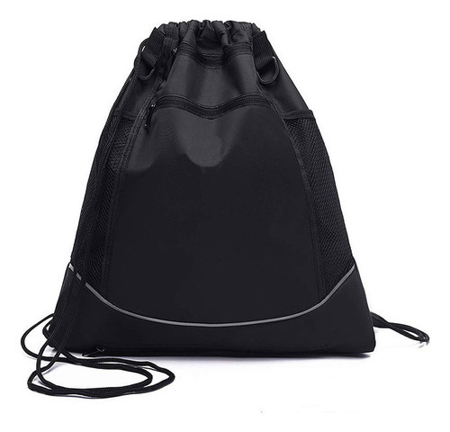 Mochila De Baloncesto Con Bolsa De Malla Plegable Desmontabl Color Negro