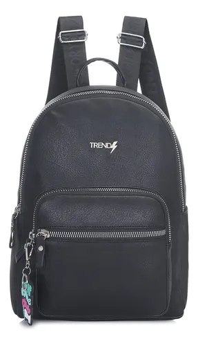 Mochila Trendy Simil Cuero Incluye Llavero Urbana Lubeca