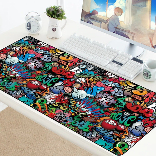 Imagen 1 de 6 de Mousepad Gamer Graffiti Xxl 90x40cm Antideslizante / Lhua