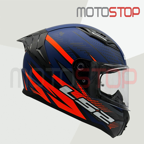 Casco Integral Ls2 Ff810 Azul Naranjo Matte / Codigo Qr