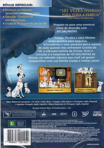 Imagem 2 de 2 de Dvd 101 Dálmatas - Frete Grátis