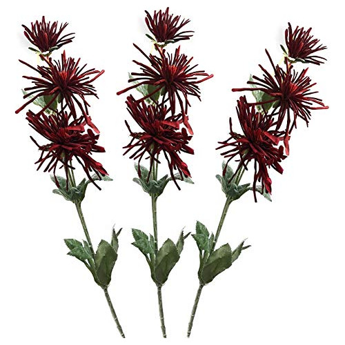 Spider Mum Artificial Flower 32  Touch 9 Flowers Pack O...