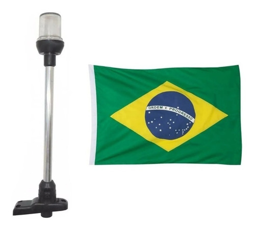 Bandeira Do Brasil E Luz De Popa Mastro De Alcançado 12 V