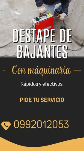 Servicio De Destape De Cañerías Con Maquinaria 0992012053