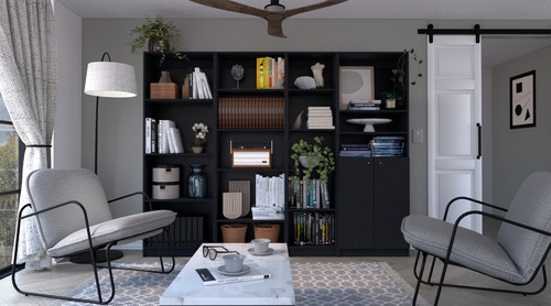 Combo De Bibliotecas Easy Home, Color Wengue