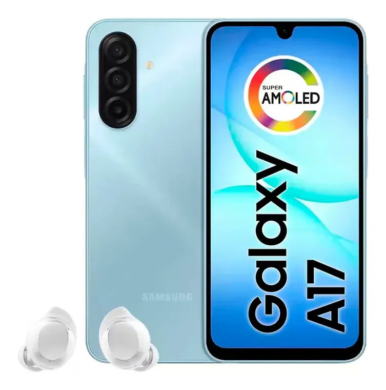 Smartphone Galaxy A17 4g Tela 6.7 128gb Samsung Azul Claro/branco