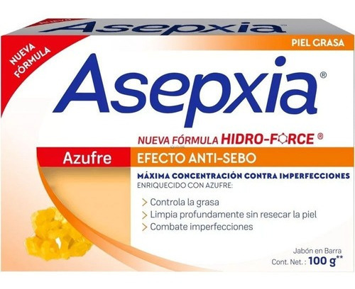 Asepxia Jabón En Barra De Azufre Efecto Anti-sebo 100gr 