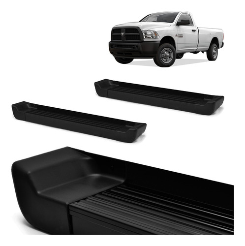 Par Perfil Reforçado Preto Dodge Ram 2500 Rc Simples 2009