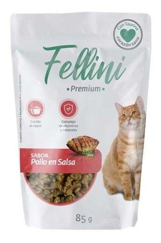 Fellini Sabor Pollo En Salsa - Sobre 85g - Snack Humedo Gato