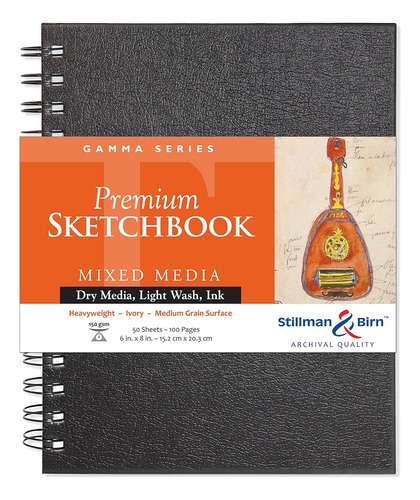 Gamma Series Sketchbooks 6 In. X 8 In. Wire Bound Portr...