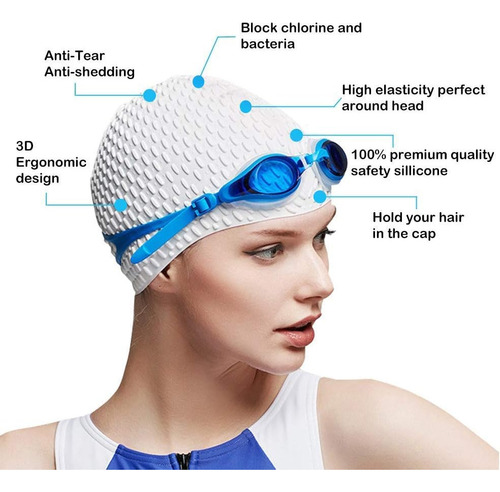 M2 Gorro De Natacion De Silicona Tripsky, Comodo Gorro De