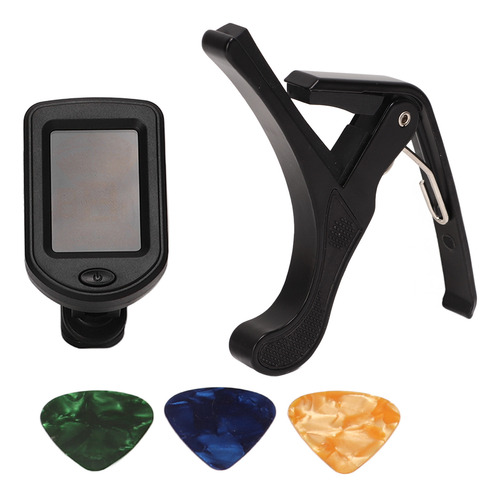 Kit Afinador De Guitarra Capo Pick Set, Pantalla Led Con Ret