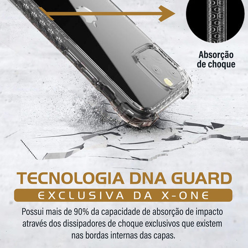 Capa Anti Impacto Dropguard Case 2.0 X-one iPhone 15 Pro Max Transparente Com Borda Preta Dna Guard Proteção Contra Quedas