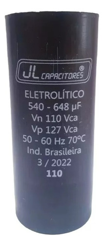 Capacitor De Partida 540-648uf - 110v P/ Motor Weg 2cv - 3cv