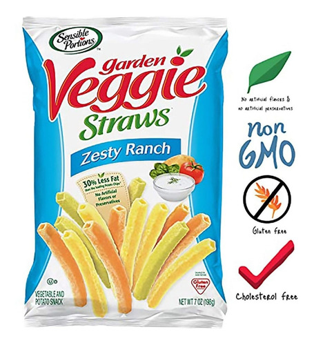 Garden Veggie Papas Fritas Sal De Mar Straw 708g Sin Gluten