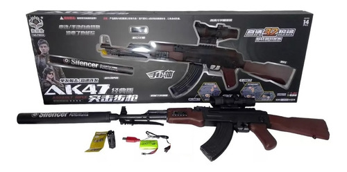 Pistola De Hidrogel Metralleta Ak-47 Realista Lanza Balines