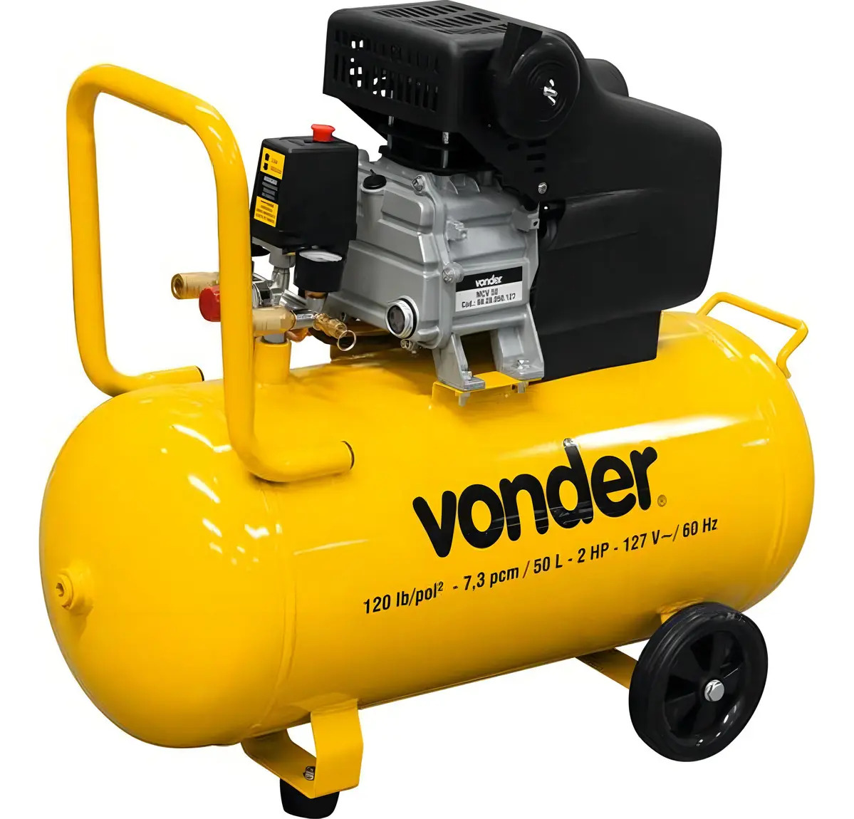 Compressor De Ar 7,3 Pés 50 Litros 2 Hp Mcv50 - Vonder Cor Amarelo