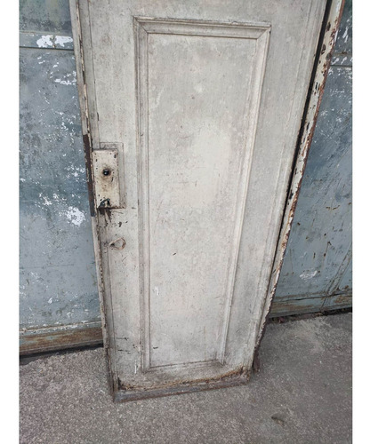 Hoja De Puerta Antigua De Chapa Y Hierro Con 9 Vidrios (Usado)