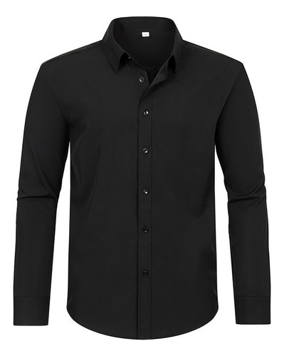 Camisa Elástica Manga Larga Para Hombre Talla Grande