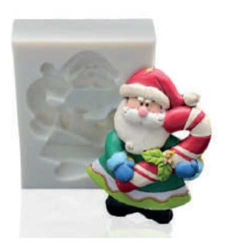 Molde Silicona Papa Noel Con Baston Fondant Galletas  