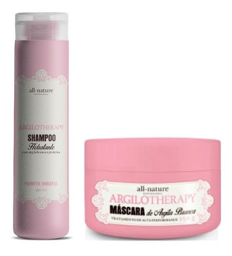 Máscara De Argila Branca E Shampoo Argilotherapy  All Nature