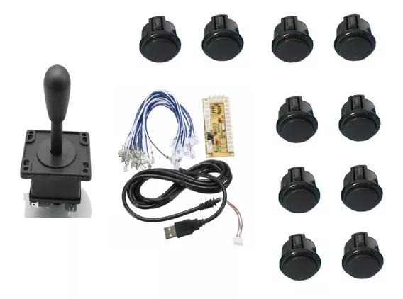 Kit Arcade 1 Player Basic Palanca Joystick Botón Tipo Sanwa