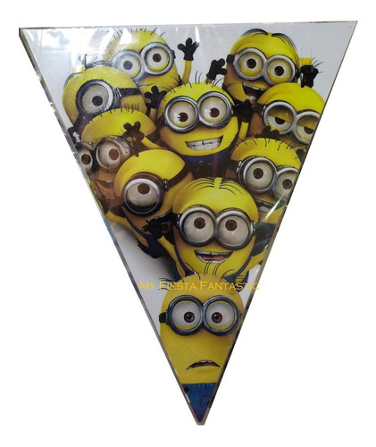 Imagen 1 de 3 de Minions Mi Villano Paq 10 Banderines 4 Mts Lineales Favorito