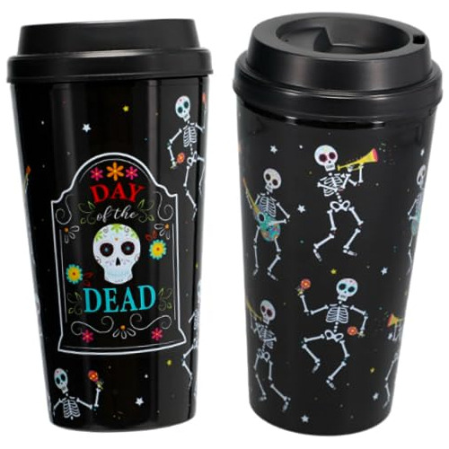 Vasos De Plástico Día De Muertos (2 Piezas) Alejar Un...