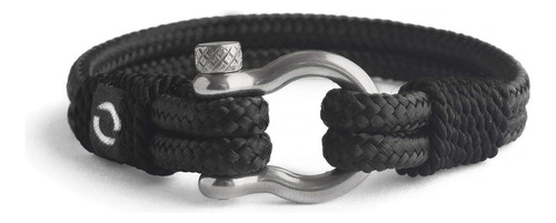 Pulsera De Cuerda Para Hombre - Grillete Plateado De Acero I