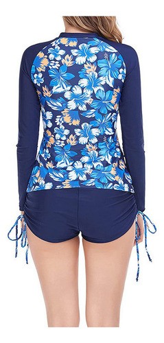 Traje De Baño Para Mujer, 2 Blusas De Bikini De Manga Largal